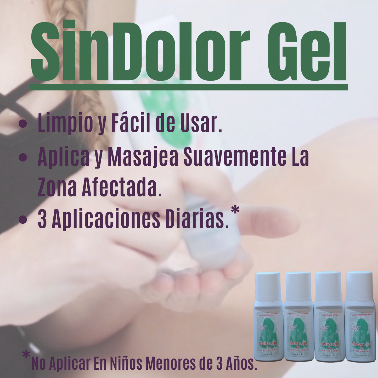 Ficha Instrucciones de Uso, Sindolor Gel Roll-on. Lote 4 Unidades De 60 ml