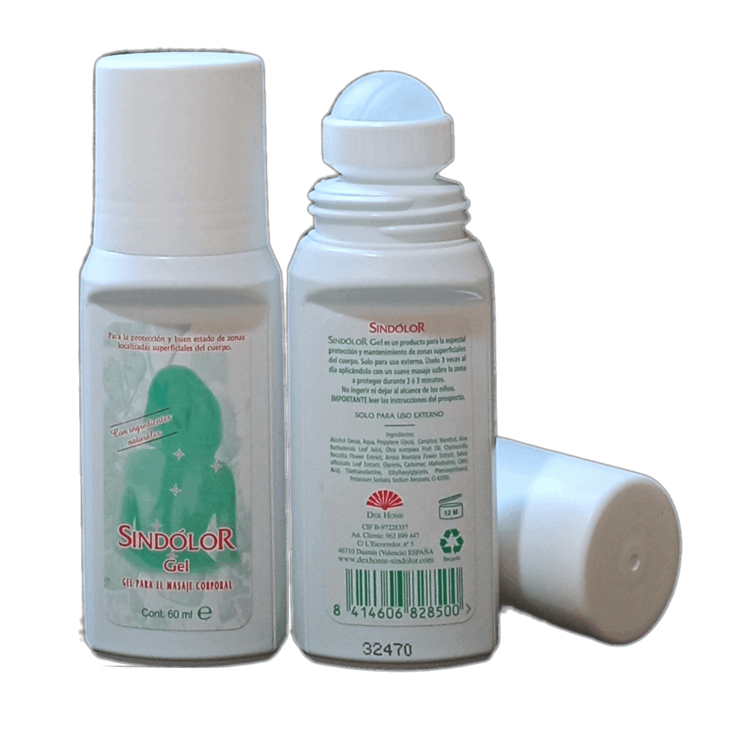 Rollon Sindolor 2 Unidades. Vista Trasera y Frontal, Tapón Abierto