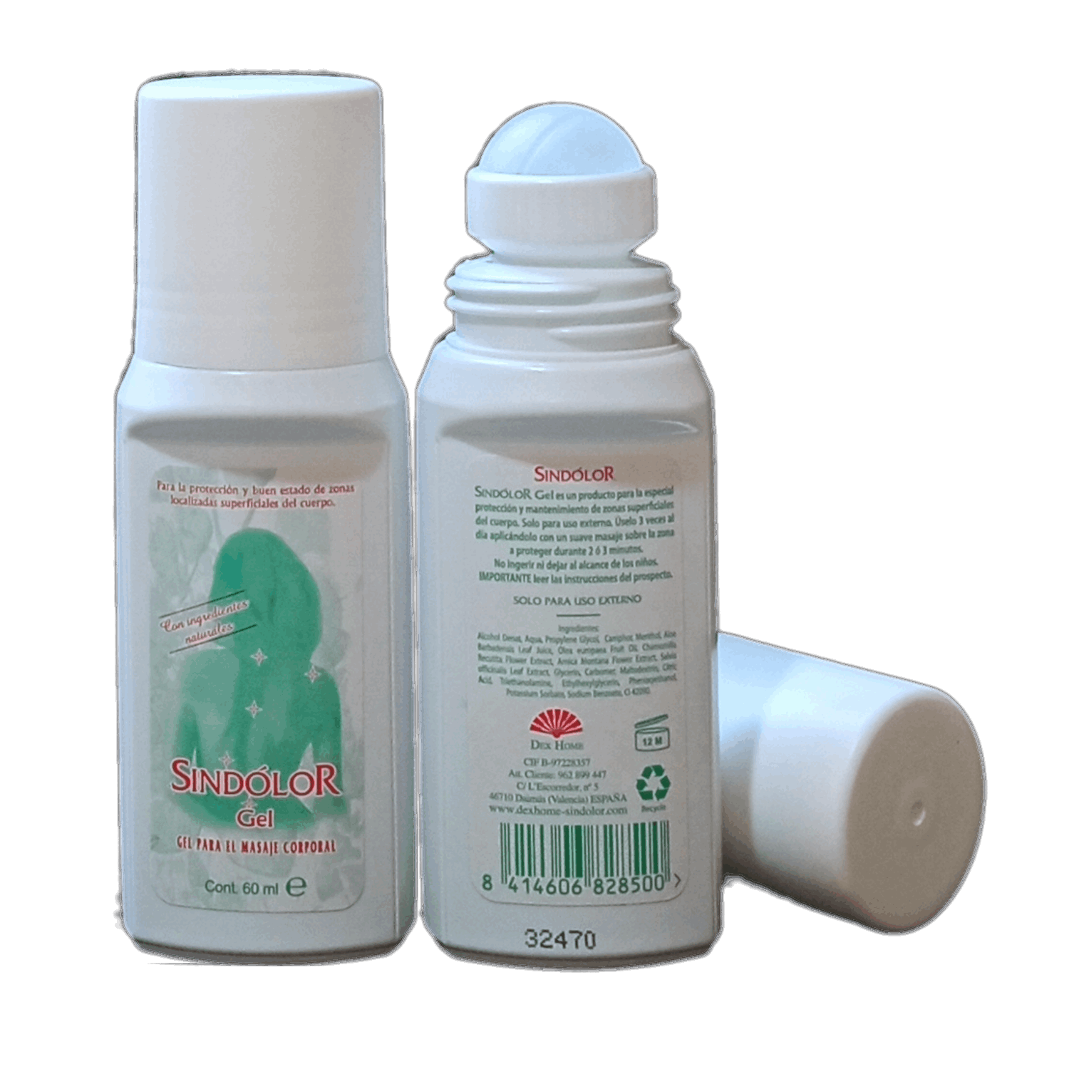 Rollon Sindolor 2 Unidades. Vista Trasera y Frontal, Tapón Abierto