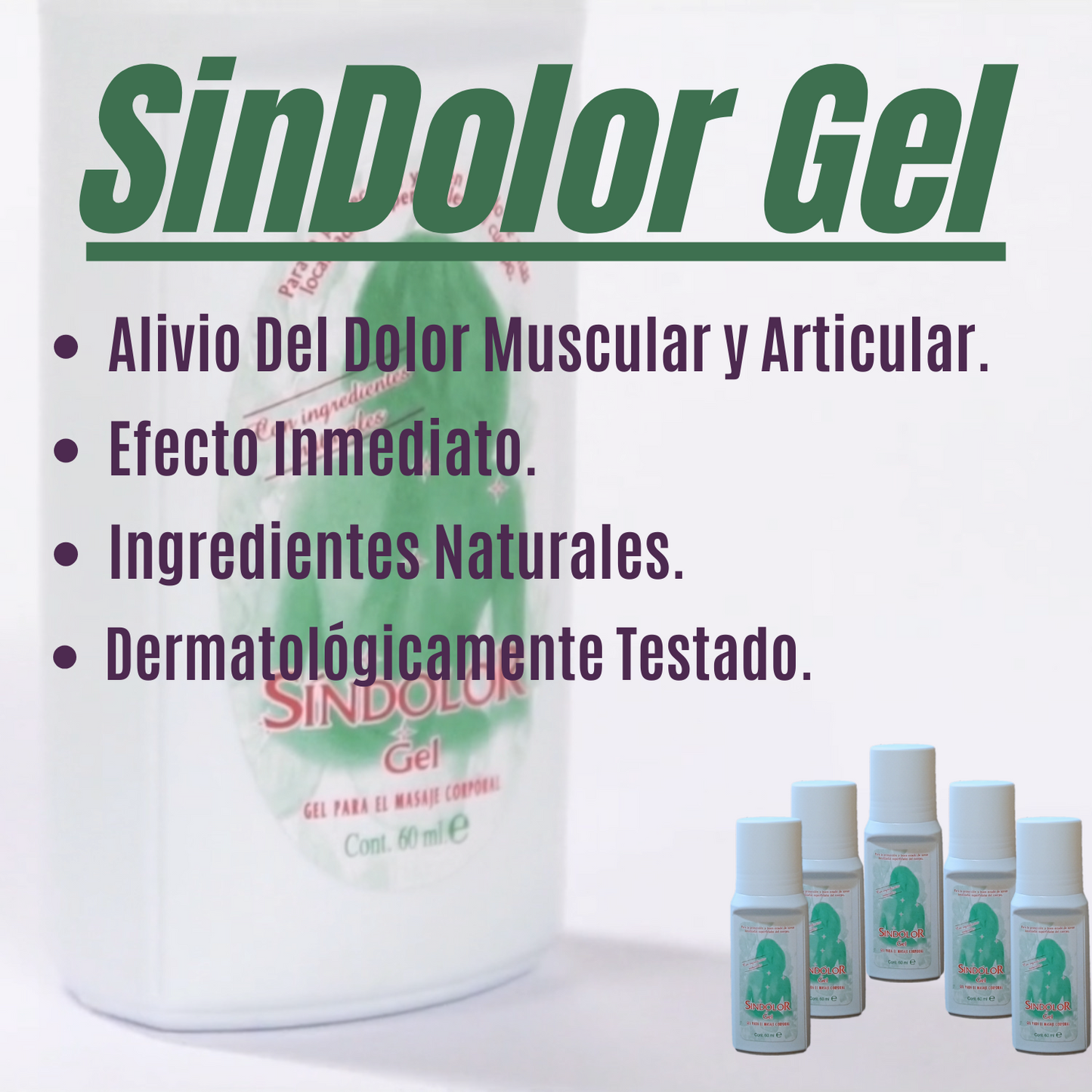 Ficha características, Sindolor Gel Rollon Pack 5 Unidades x 60 ml